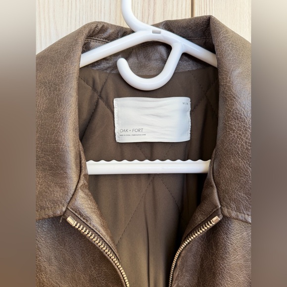 Oak+Fort Vegan Leather Bomber Jacket - Picture 9 of 14